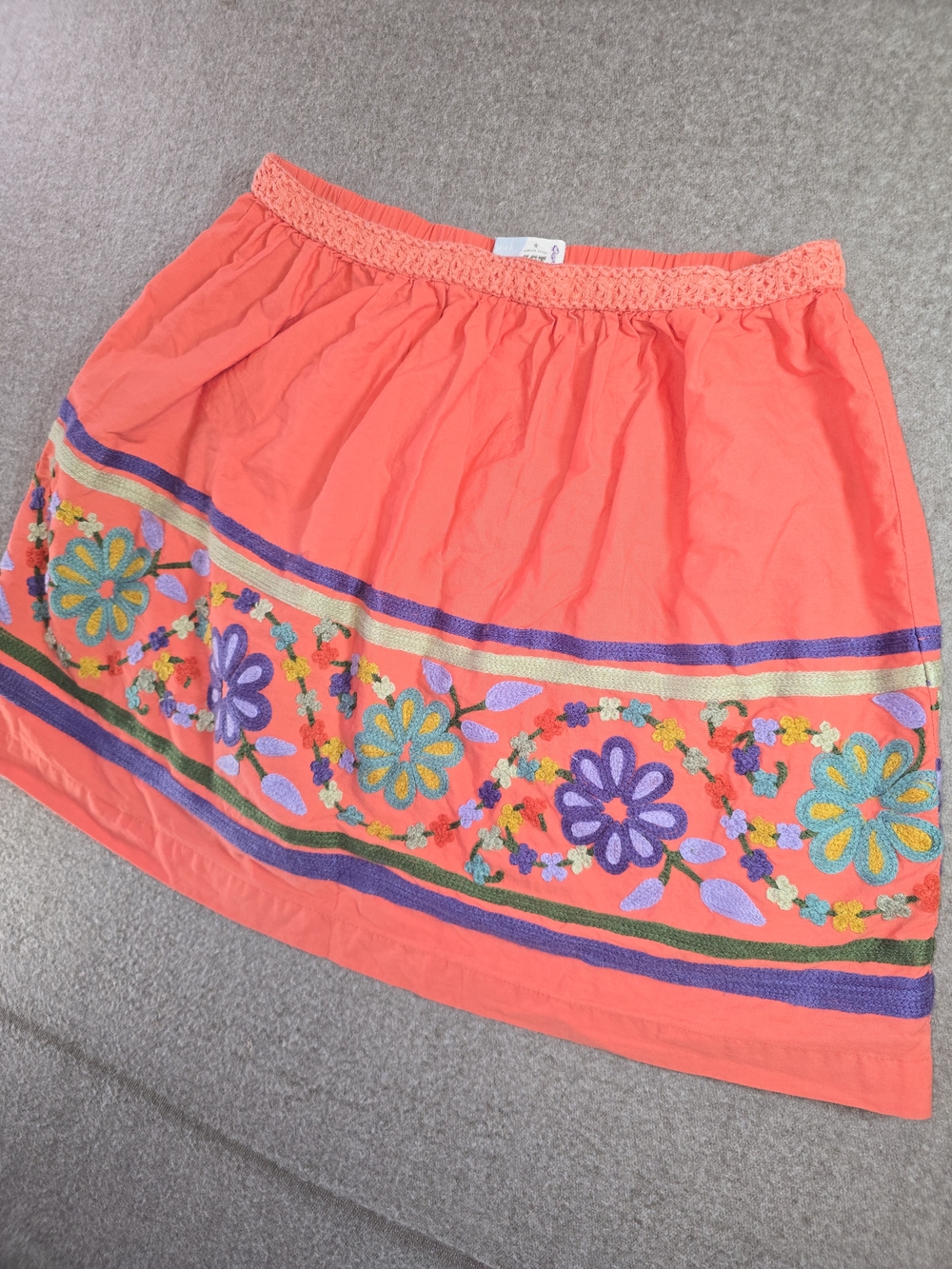 Peek Sgt. Fletcher Coral Embroidered Floral Skirt Junior XL